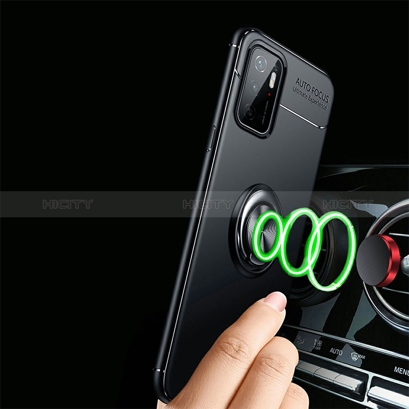 Coque Ultra Fine Silicone Souple Housse Etui avec Support Bague Anneau Aimante Magnetique SD3 pour Xiaomi Redmi 10 5G Plus