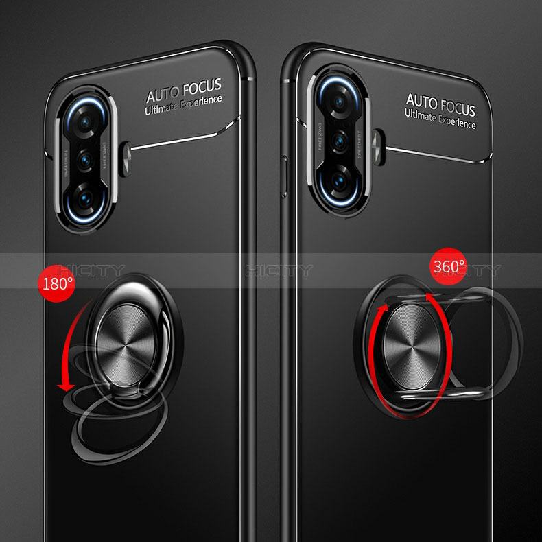 Coque Ultra Fine Silicone Souple Housse Etui avec Support Bague Anneau Aimante Magnetique SD3 pour Xiaomi Redmi K40 Gaming 5G Plus