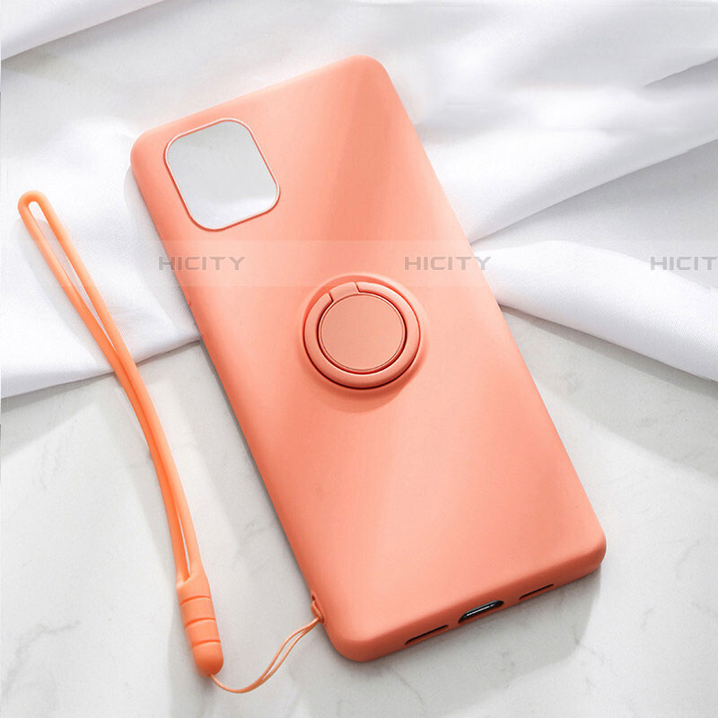 Coque Ultra Fine Silicone Souple Housse Etui avec Support Bague Anneau Aimante Magnetique T01 pour Apple iPhone 11 Orange Plus