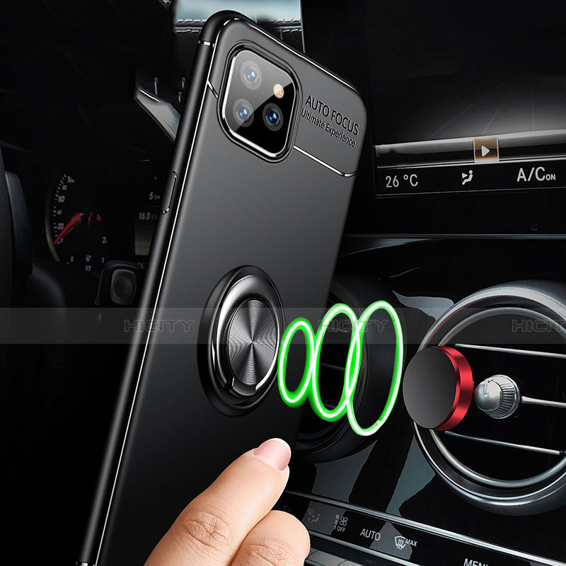 Coque Ultra Fine Silicone Souple Housse Etui avec Support Bague Anneau Aimante Magnetique T01 pour Apple iPhone 11 Pro Max Plus