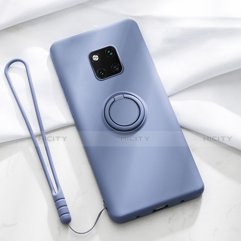 Coque Ultra Fine Silicone Souple Housse Etui avec Support Bague Anneau Aimante Magnetique T01 pour Huawei Mate 20 Pro Plus