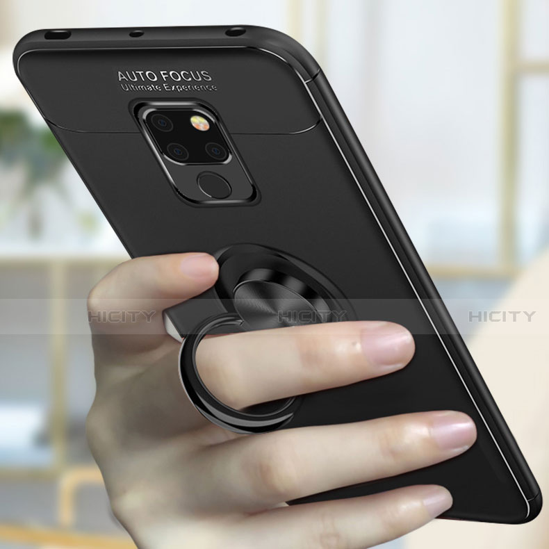 Coque Ultra Fine Silicone Souple Housse Etui avec Support Bague Anneau Aimante Magnetique T01 pour Huawei Mate 20 X 5G Plus