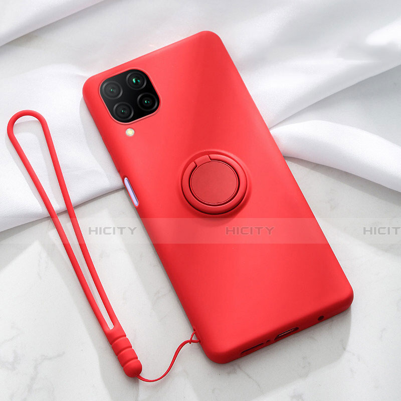 Coque Ultra Fine Silicone Souple Housse Etui avec Support Bague Anneau Aimante Magnetique T01 pour Huawei Nova 7i Rouge Plus