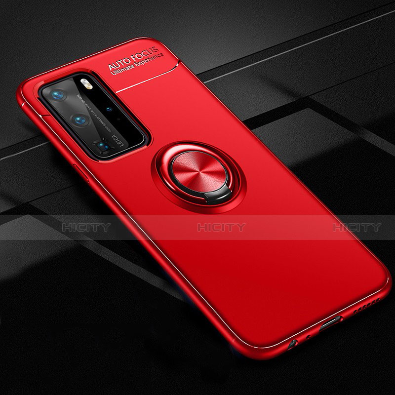 Coque Ultra Fine Silicone Souple Housse Etui avec Support Bague Anneau Aimante Magnetique T01 pour Huawei P40 Pro Plus