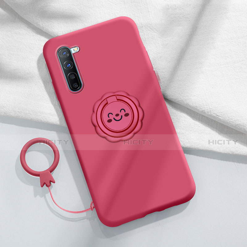 Coque Ultra Fine Silicone Souple Housse Etui avec Support Bague Anneau Aimante Magnetique T01 pour Oppo A91 Plus