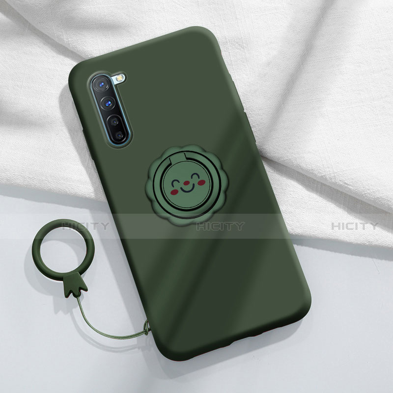 Coque Ultra Fine Silicone Souple Housse Etui avec Support Bague Anneau Aimante Magnetique T01 pour Oppo A91 Plus