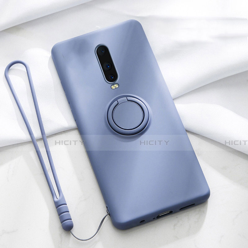 Coque Ultra Fine Silicone Souple Housse Etui avec Support Bague Anneau Aimante Magnetique T01 pour Oppo R17 Pro Plus