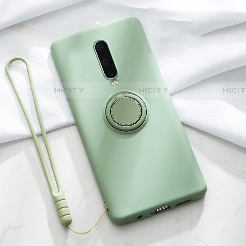 Coque Ultra Fine Silicone Souple Housse Etui avec Support Bague Anneau Aimante Magnetique T01 pour Oppo RX17 Pro Vert Plus