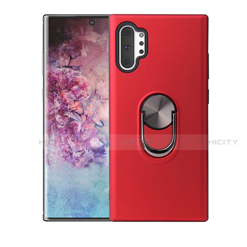 Coque Ultra Fine Silicone Souple Housse Etui avec Support Bague Anneau Aimante Magnetique T01 pour Samsung Galaxy Note 10 Plus Rouge Plus