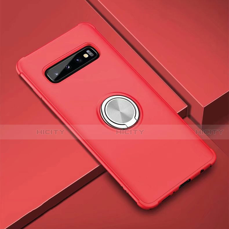 Coque Ultra Fine Silicone Souple Housse Etui avec Support Bague Anneau Aimante Magnetique T01 pour Samsung Galaxy S10 5G Plus