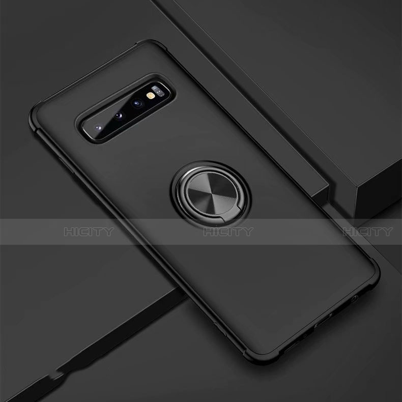 Coque Ultra Fine Silicone Souple Housse Etui avec Support Bague Anneau Aimante Magnetique T01 pour Samsung Galaxy S10 5G Plus