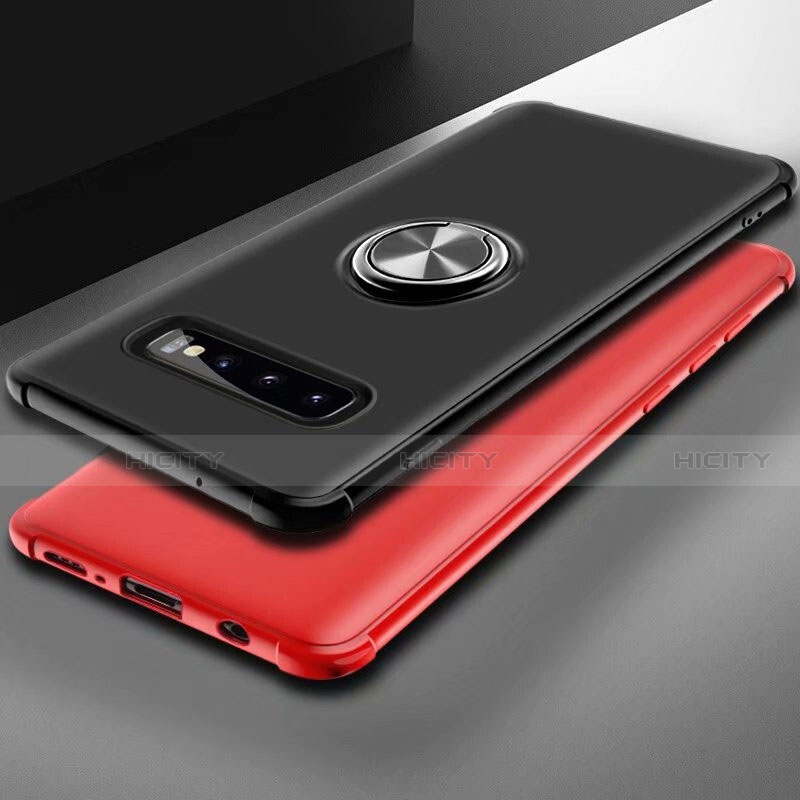 Coque Ultra Fine Silicone Souple Housse Etui avec Support Bague Anneau Aimante Magnetique T01 pour Samsung Galaxy S10 Plus Plus