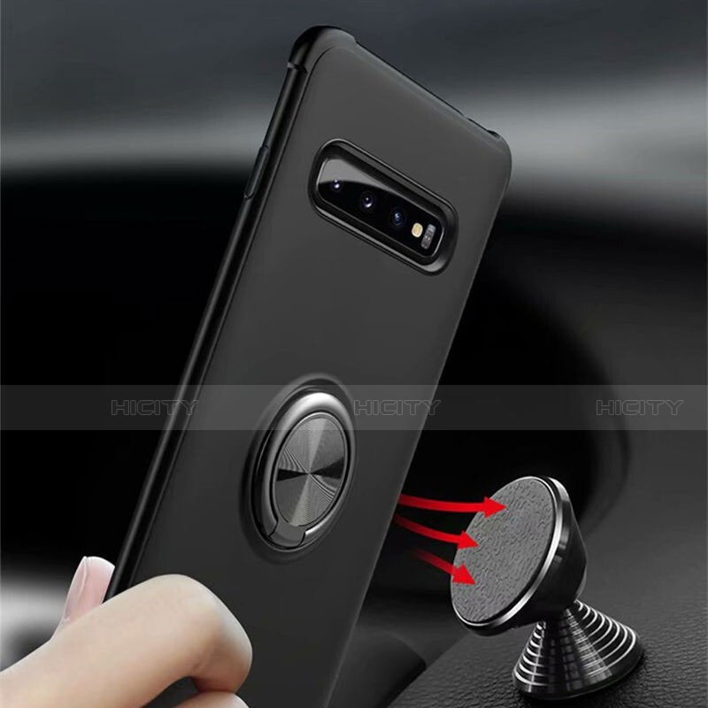 Coque Ultra Fine Silicone Souple Housse Etui avec Support Bague Anneau Aimante Magnetique T01 pour Samsung Galaxy S10 Plus Plus