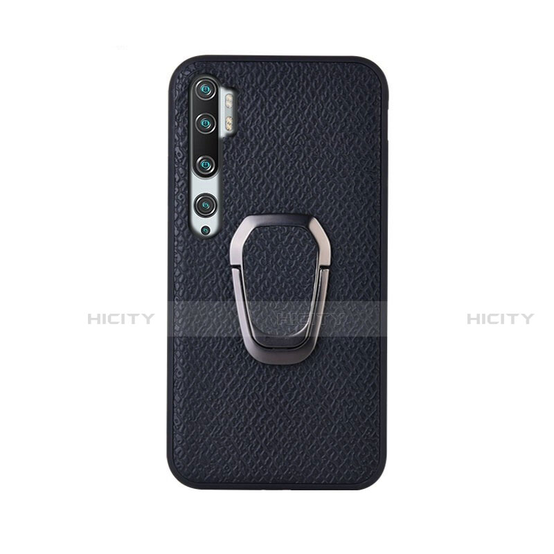 Coque Ultra Fine Silicone Souple Housse Etui avec Support Bague Anneau Aimante Magnetique T01 pour Xiaomi Mi Note 10 Pro Noir Plus