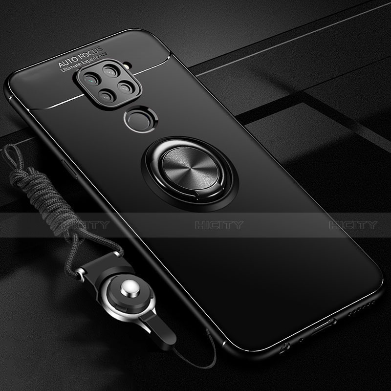 Coque Ultra Fine Silicone Souple Housse Etui avec Support Bague Anneau Aimante Magnetique T01 pour Xiaomi Redmi 10X 4G Noir Plus