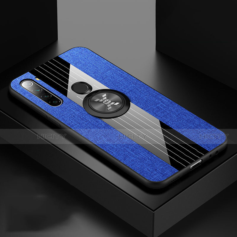 Coque Ultra Fine Silicone Souple Housse Etui avec Support Bague Anneau Aimante Magnetique T01 pour Xiaomi Redmi Note 8 Bleu Plus