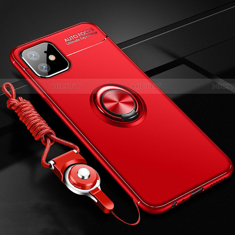 Coque Ultra Fine Silicone Souple Housse Etui avec Support Bague Anneau Aimante Magnetique T02 pour Apple iPhone 11 Plus