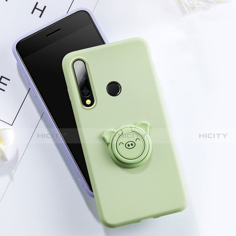 Coque Ultra Fine Silicone Souple Housse Etui avec Support Bague Anneau Aimante Magnetique T02 pour Huawei Honor 20 Lite Vert Plus