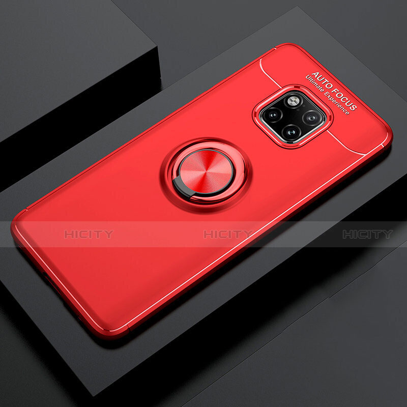 Coque Ultra Fine Silicone Souple Housse Etui avec Support Bague Anneau Aimante Magnetique T02 pour Huawei Mate 20 Pro Rouge Plus