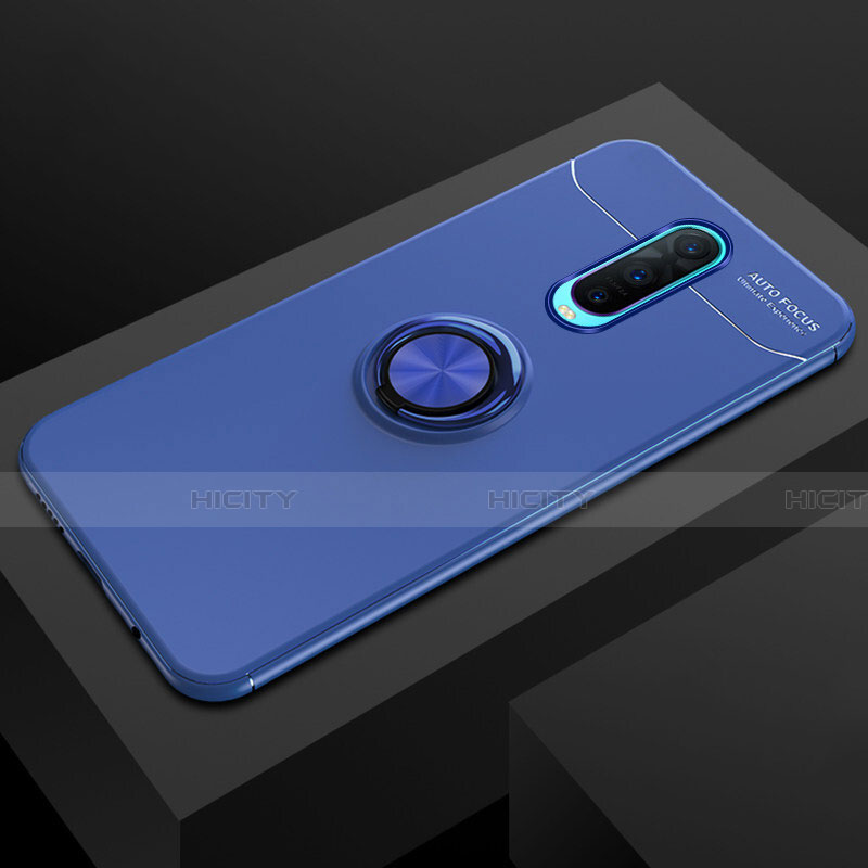 Coque Ultra Fine Silicone Souple Housse Etui avec Support Bague Anneau Aimante Magnetique T02 pour Oppo R17 Pro Bleu Plus