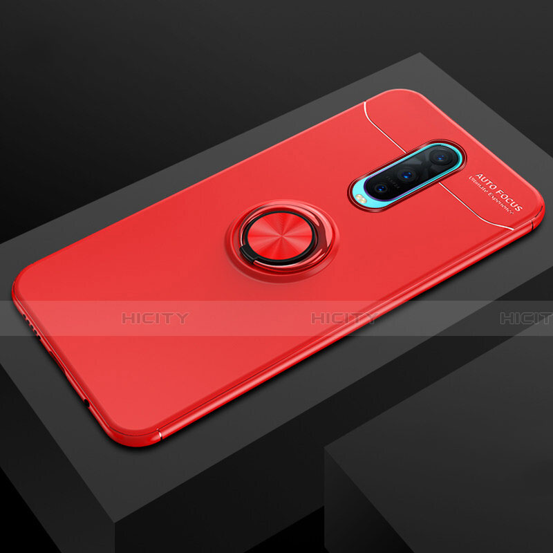 Coque Ultra Fine Silicone Souple Housse Etui avec Support Bague Anneau Aimante Magnetique T02 pour Oppo R17 Pro Rouge Plus