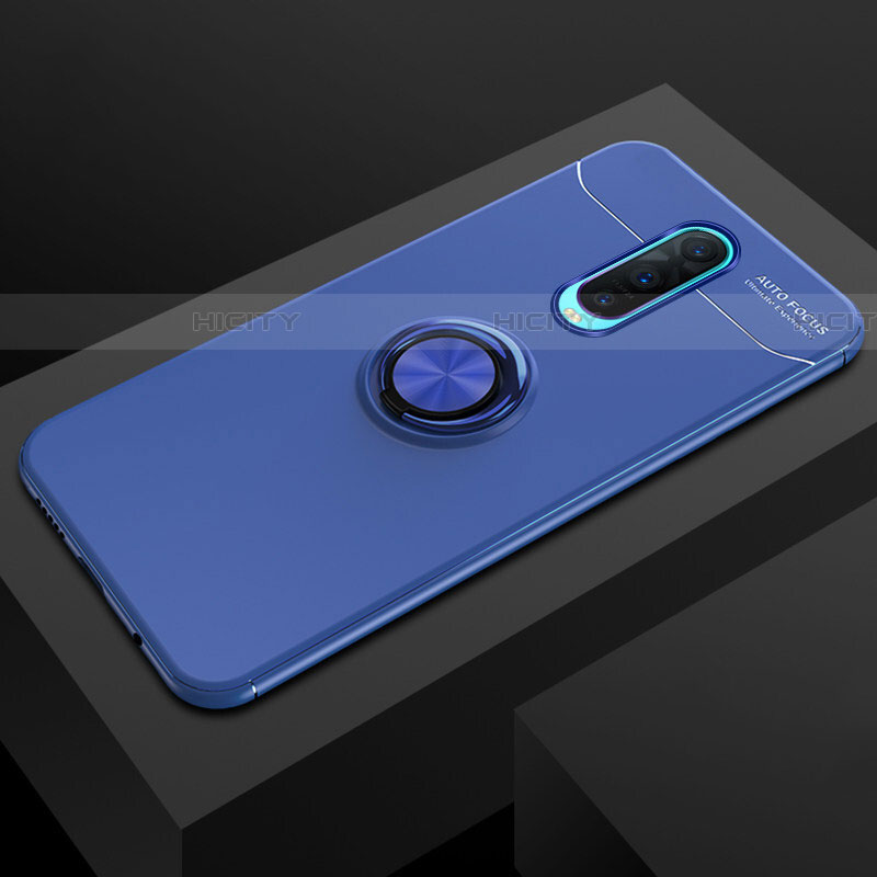 Coque Ultra Fine Silicone Souple Housse Etui avec Support Bague Anneau Aimante Magnetique T02 pour Oppo RX17 Pro Bleu Plus