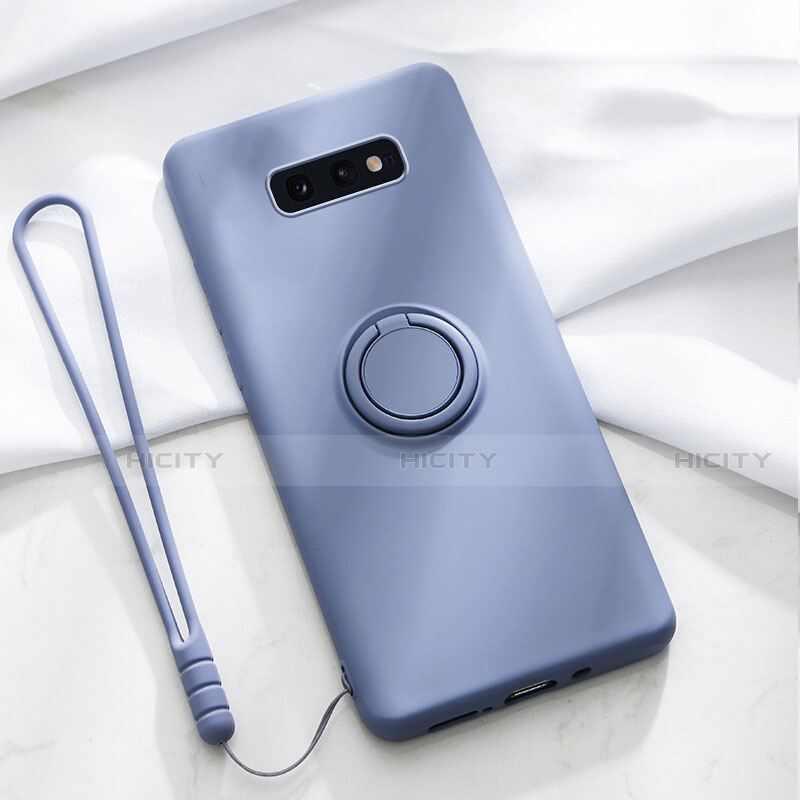 Coque Ultra Fine Silicone Souple Housse Etui avec Support Bague Anneau Aimante Magnetique T02 pour Samsung Galaxy S10e Plus