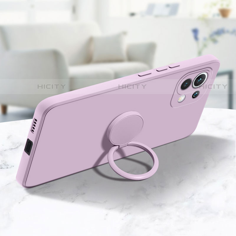 Coque Ultra Fine Silicone Souple Housse Etui avec Support Bague Anneau Aimante Magnetique T02 pour Xiaomi Mi 11 Lite 5G NE Plus