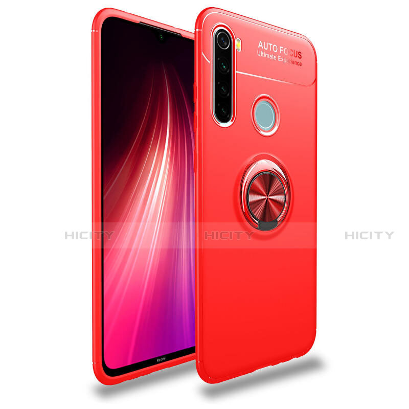 Coque Ultra Fine Silicone Souple Housse Etui avec Support Bague Anneau Aimante Magnetique T02 pour Xiaomi Redmi Note 8 Rouge Plus