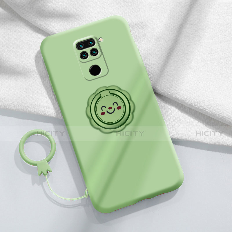 Coque Ultra Fine Silicone Souple Housse Etui avec Support Bague Anneau Aimante Magnetique T02 pour Xiaomi Redmi Note 9 Cyan Plus