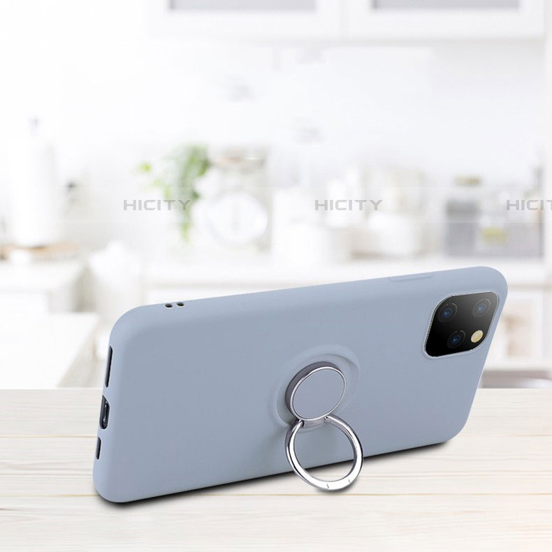 Coque Ultra Fine Silicone Souple Housse Etui avec Support Bague Anneau Aimante Magnetique T03 pour Apple iPhone 11 Pro Max Plus