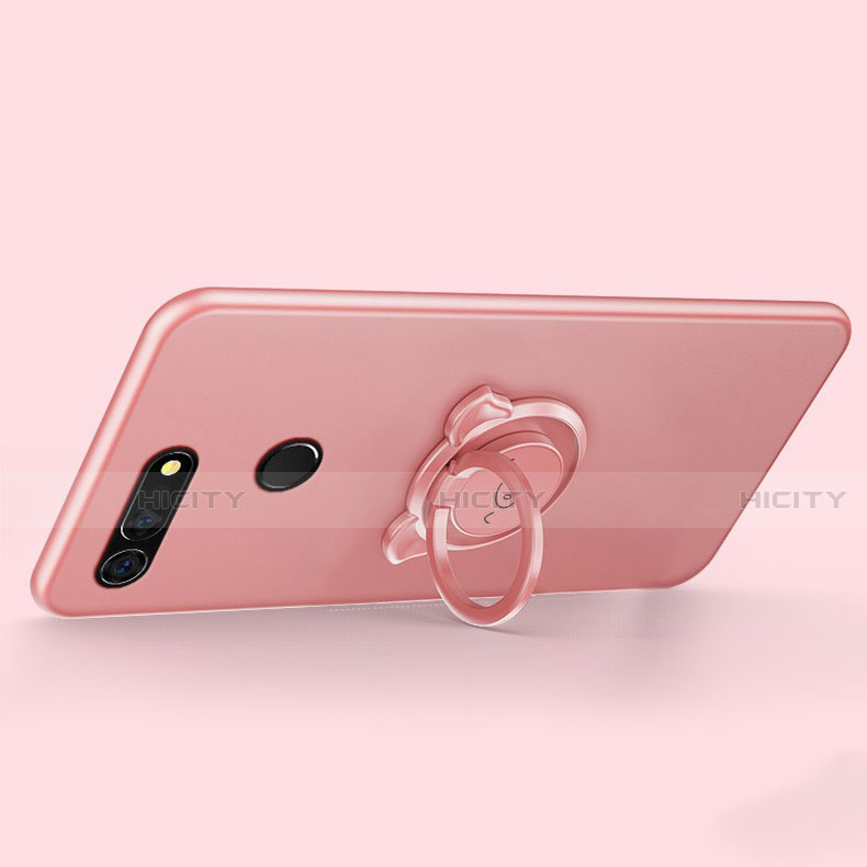 Coque Ultra Fine Silicone Souple Housse Etui avec Support Bague Anneau Aimante Magnetique T03 pour Huawei Honor View 20 Plus