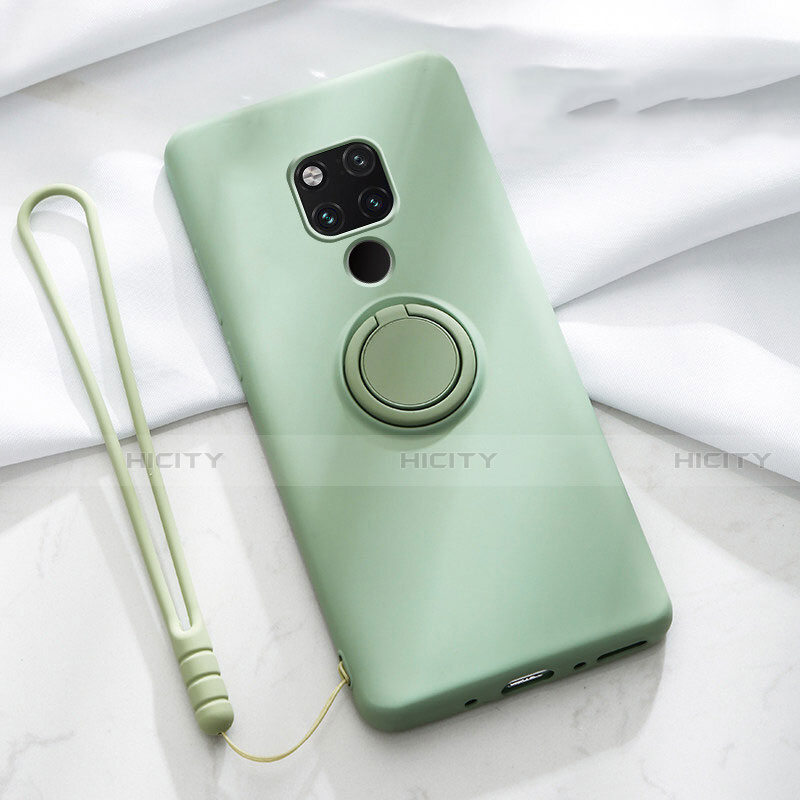 Coque Ultra Fine Silicone Souple Housse Etui avec Support Bague Anneau Aimante Magnetique T03 pour Huawei Mate 20 X 5G Vert Plus