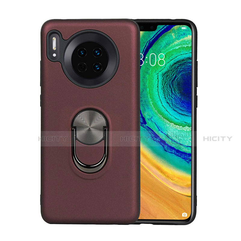 Coque Ultra Fine Silicone Souple Housse Etui avec Support Bague Anneau Aimante Magnetique T03 pour Huawei Mate 30 5G Marron Plus