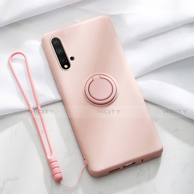 Coque Ultra Fine Silicone Souple Housse Etui avec Support Bague Anneau Aimante Magnetique T03 pour Huawei Nova 5 Plus