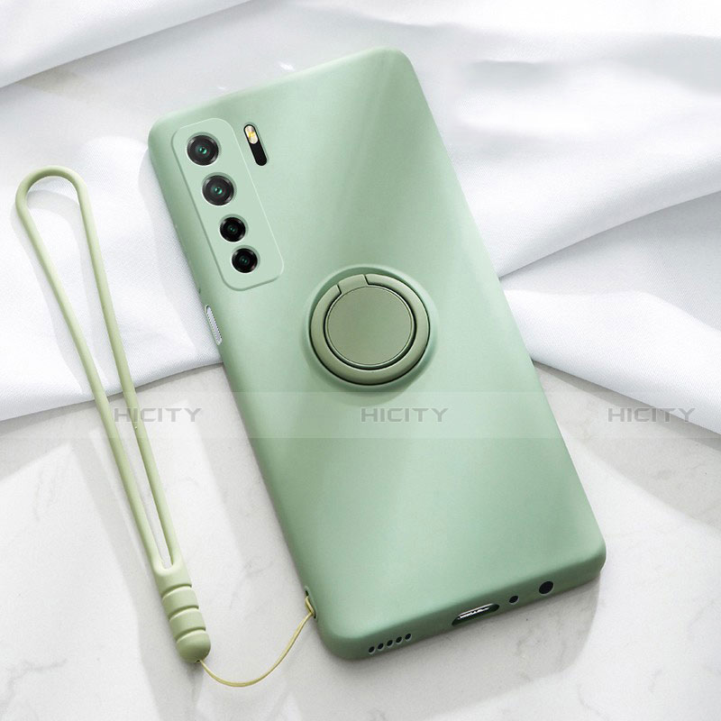 Coque Ultra Fine Silicone Souple Housse Etui avec Support Bague Anneau Aimante Magnetique T03 pour Huawei Nova 7 SE 5G Plus