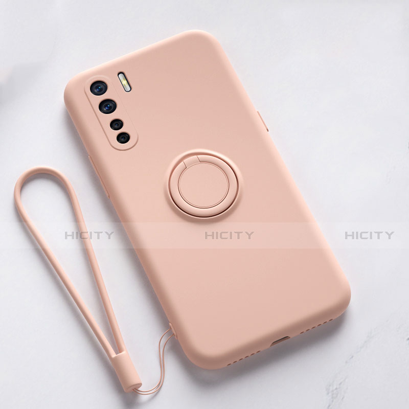 Coque Ultra Fine Silicone Souple Housse Etui avec Support Bague Anneau Aimante Magnetique T03 pour Oppo A91 Plus