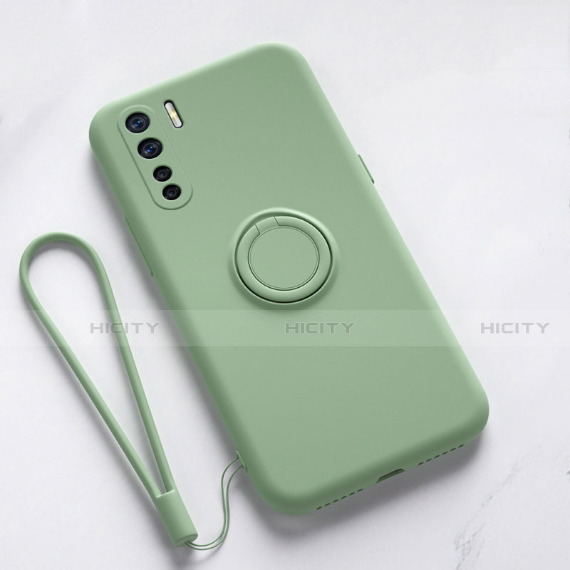 Coque Ultra Fine Silicone Souple Housse Etui avec Support Bague Anneau Aimante Magnetique T03 pour Oppo A91 Plus