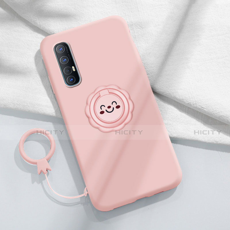 Coque Ultra Fine Silicone Souple Housse Etui avec Support Bague Anneau Aimante Magnetique T03 pour Oppo Find X2 Neo Rose Plus