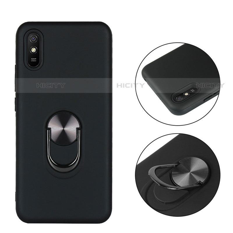 Coque Ultra Fine Silicone Souple Housse Etui avec Support Bague Anneau Aimante Magnetique T03 pour Xiaomi Redmi 9A Plus