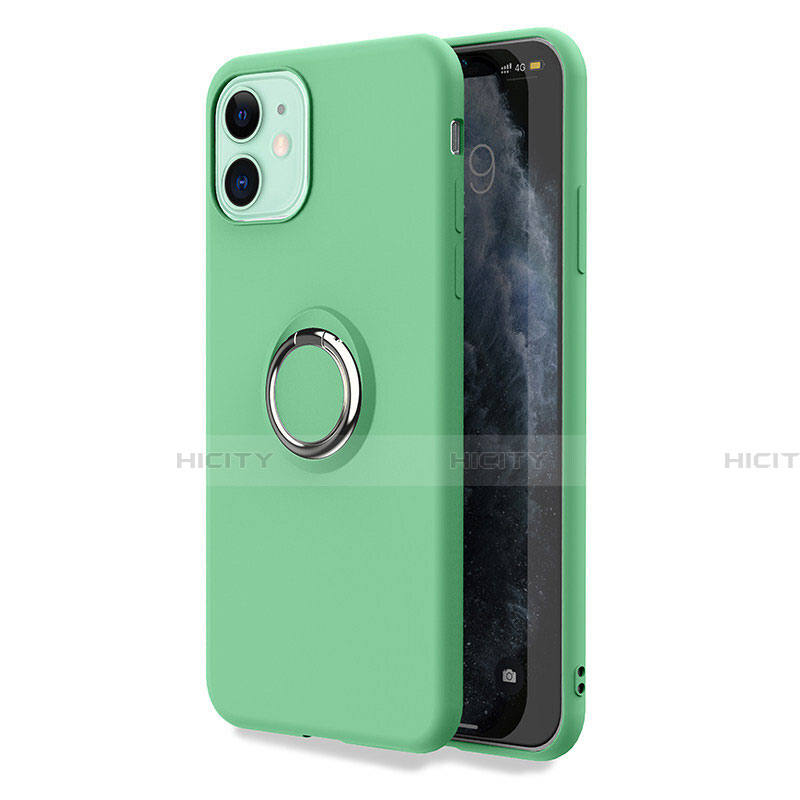 Coque Ultra Fine Silicone Souple Housse Etui avec Support Bague Anneau Aimante Magnetique T04 pour Apple iPhone 11 Plus