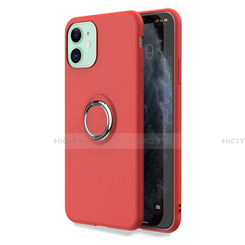 Coque Ultra Fine Silicone Souple Housse Etui avec Support Bague Anneau Aimante Magnetique T04 pour Apple iPhone 11 Plus