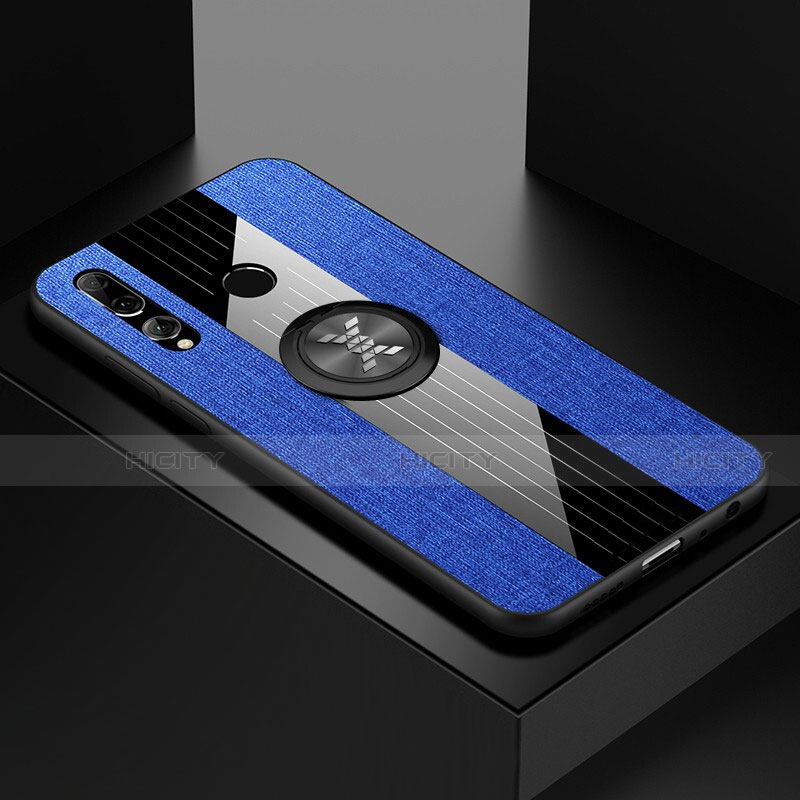 Coque Ultra Fine Silicone Souple Housse Etui avec Support Bague Anneau Aimante Magnetique T04 pour Huawei Honor 20 Lite Bleu Plus