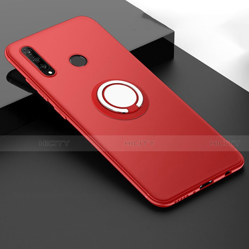 Coque Ultra Fine Silicone Souple Housse Etui avec Support Bague Anneau Aimante Magnetique T04 pour Huawei Nova 4e Rouge Plus