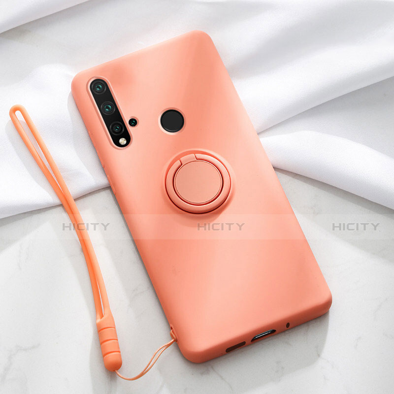 Coque Ultra Fine Silicone Souple Housse Etui avec Support Bague Anneau Aimante Magnetique T04 pour Huawei Nova 5i Orange Plus