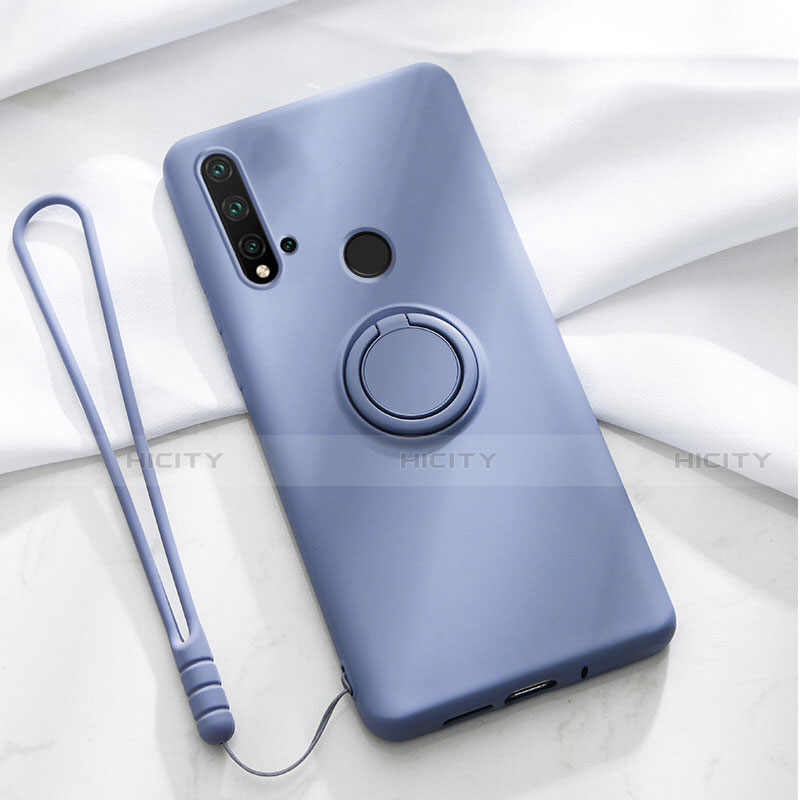 Coque Ultra Fine Silicone Souple Housse Etui avec Support Bague Anneau Aimante Magnetique T04 pour Huawei Nova 5i Violet Plus