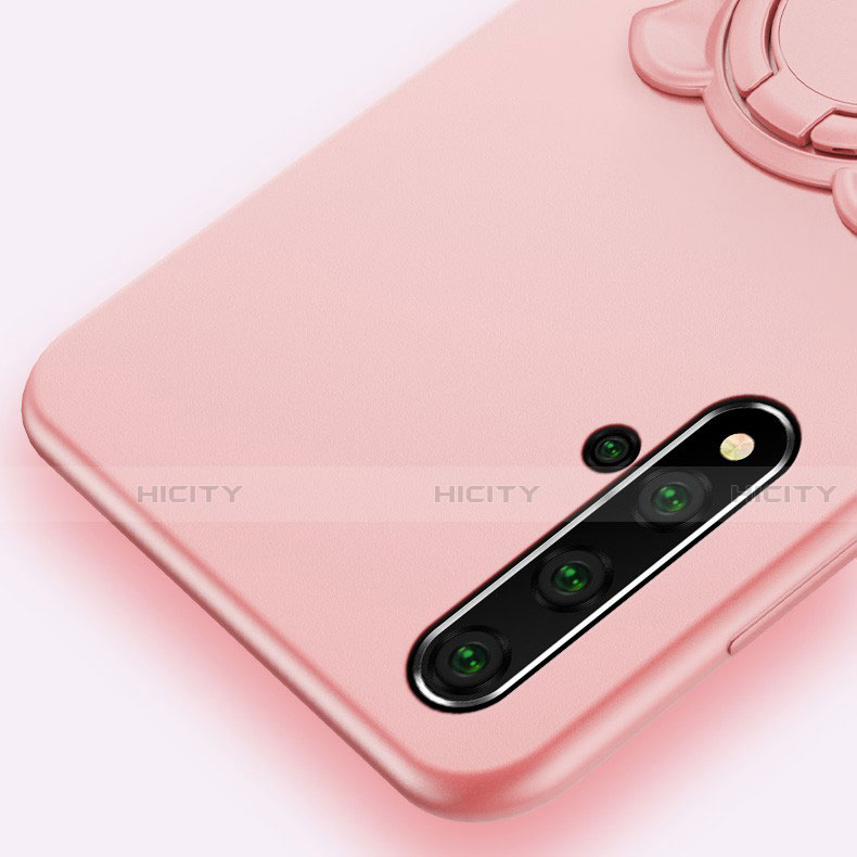 Coque Ultra Fine Silicone Souple Housse Etui avec Support Bague Anneau Aimante Magnetique T04 pour Huawei Nova 5T Plus