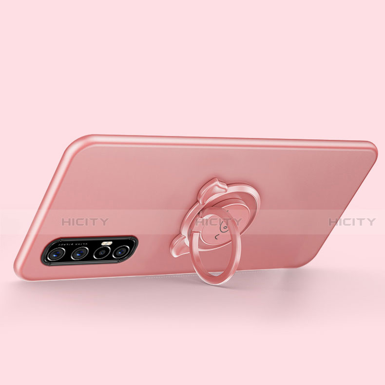 Coque Ultra Fine Silicone Souple Housse Etui avec Support Bague Anneau Aimante Magnetique T04 pour Oppo Reno3 Pro Plus