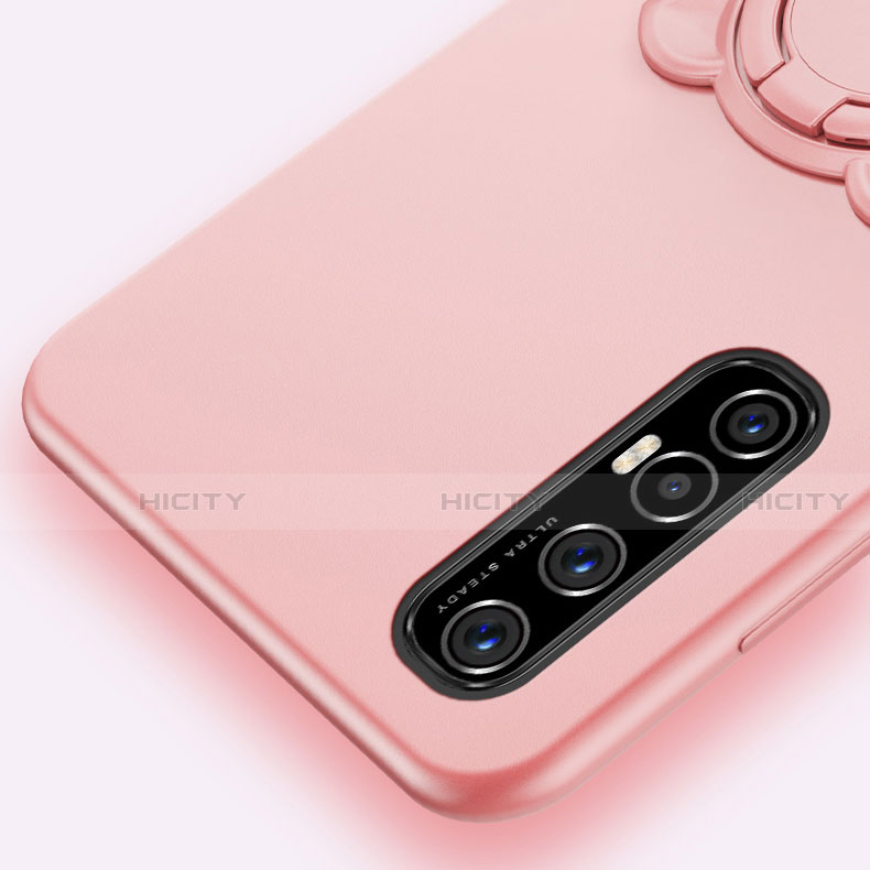 Coque Ultra Fine Silicone Souple Housse Etui avec Support Bague Anneau Aimante Magnetique T04 pour Oppo Reno3 Pro Plus