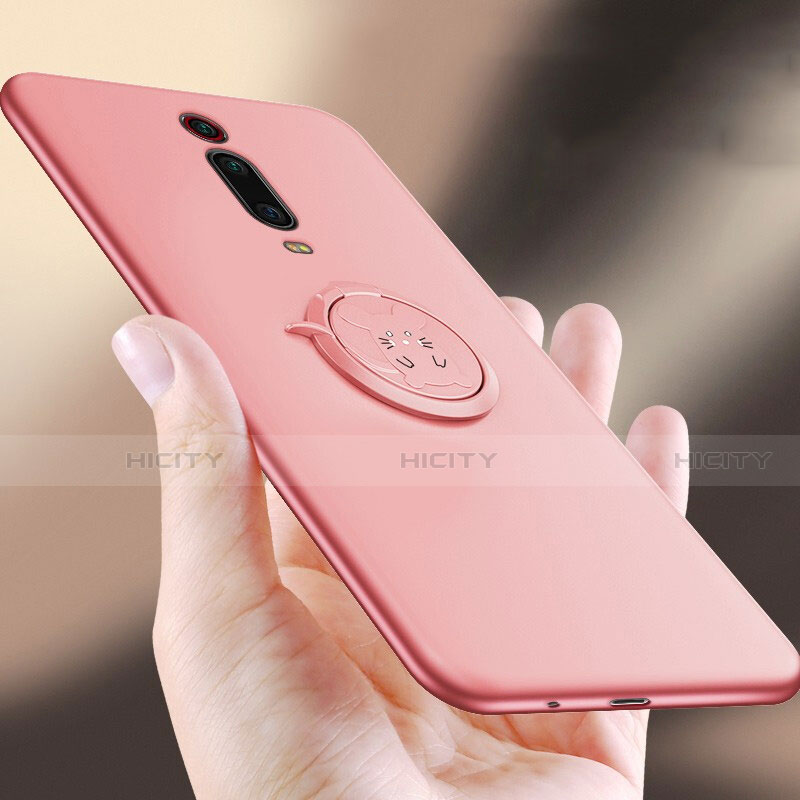 Coque Ultra Fine Silicone Souple Housse Etui avec Support Bague Anneau Aimante Magnetique T04 pour Xiaomi Mi 9T Plus